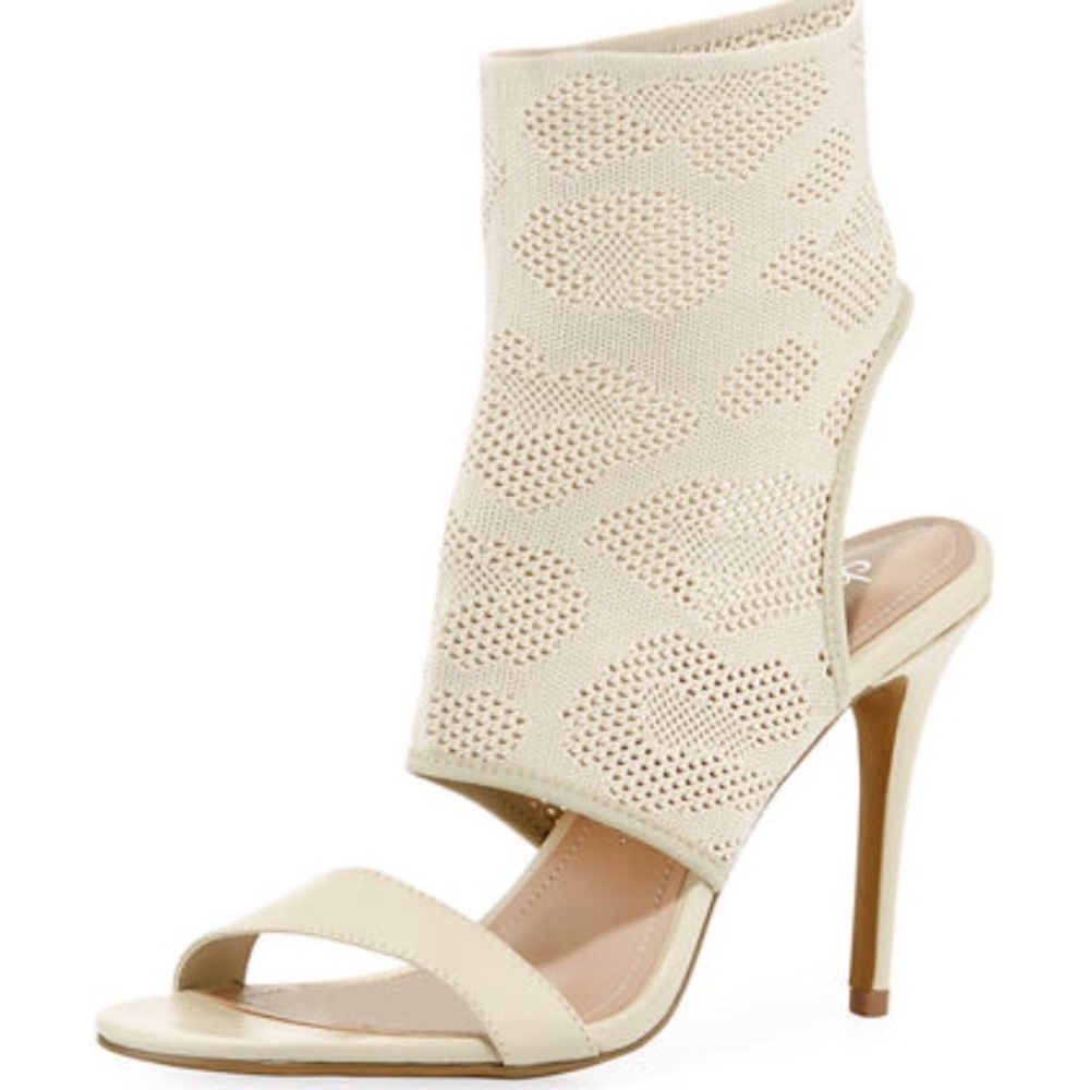 Brand new in box! Beige Stretch Knit Bootie Sandal